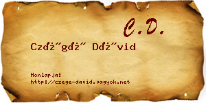 Czégé Dávid névjegykártya